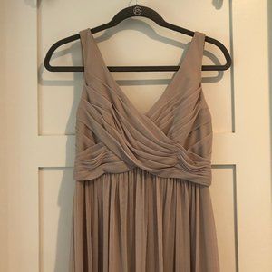 Biscotti-Colored Floor-Length Dress